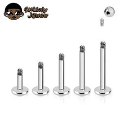10pcs ASTM F136 Titanium Male Thread Labret Piercing 14G 16G Lab Lip Ear Tragus Replacement Body Jewelry Accessories Wholesale