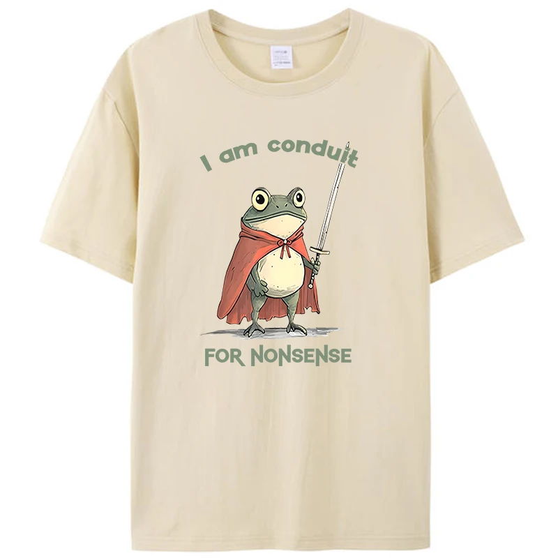 I Am A Conduit For Nonsense Funny Frog Funny Meme Saying Retro Women Men's T-Shirt Cotton Tee Shirts Tops Classic Novelty Gift