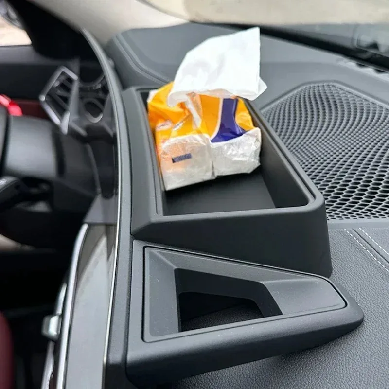 For BMW 5 Series G30 2018-2023 ABS Black Car Navigation Screen Rear Storage Box Armrest Sundries Organizer Box Car Accessories