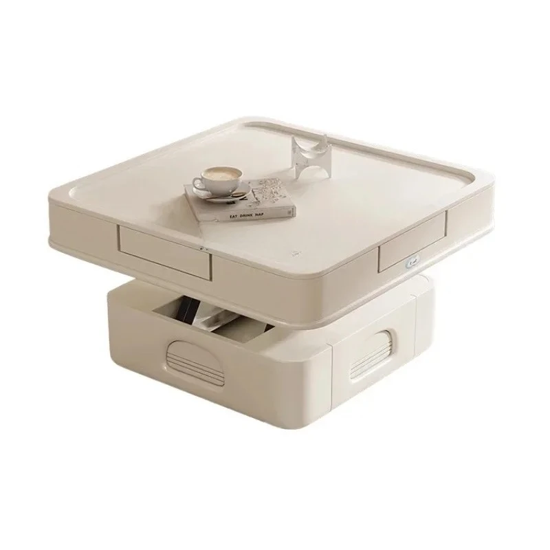 

xxxMahjong Table Automatic Coffee Table Double-Use Living Room Home Multi-Function Lifting Cream Style