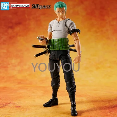 

Bandai 100% Genuine One Piece Model Kit Anime Figures SHF Roronoa Zoro Romance Dawn Action Figure