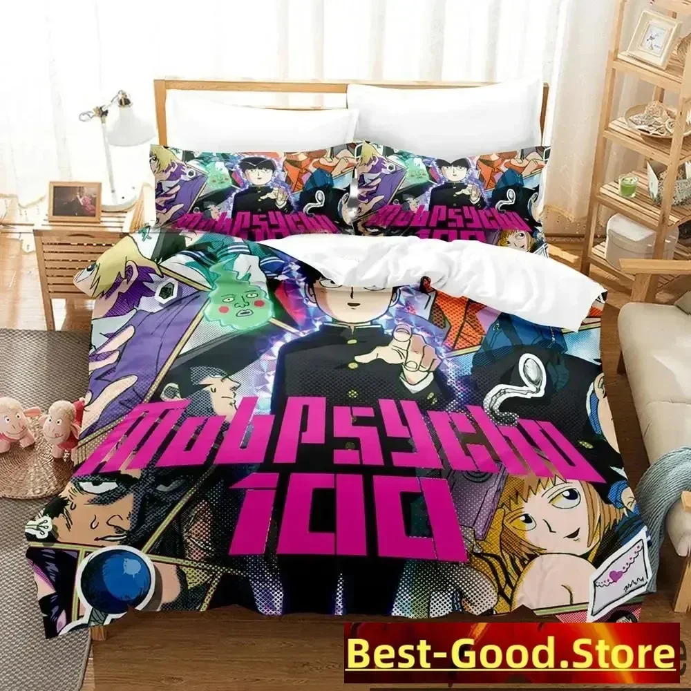 Anime Mob Psycho 100 Bedding Set Duvet Cover Bed Set Quilt Cover Pillowcase Comforter king Queen Size Boys Adult Bedding Set