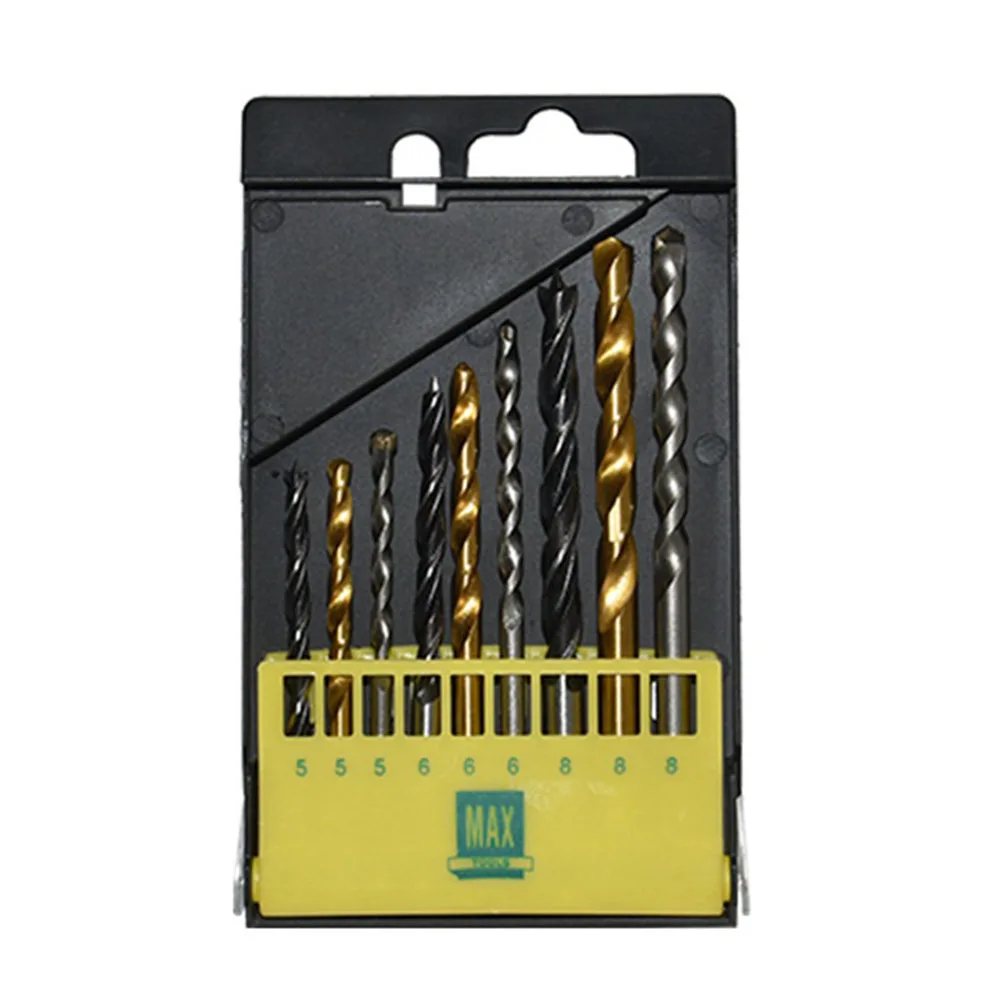 9pcs Drill Bit Set For Wood Plastic Metal Iron Concrete Construction Drill  Woodworking Hole Opener 3/4/5/6/8mm