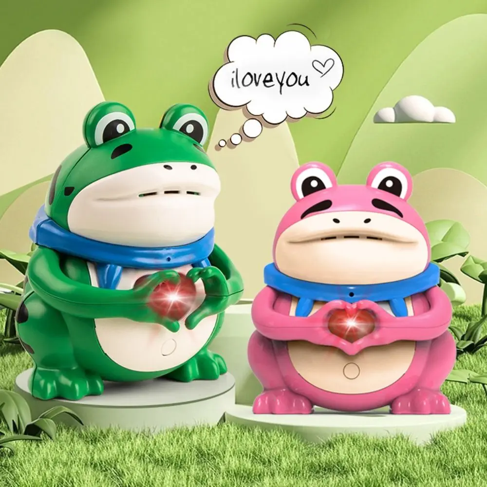 Confession Frog Flash Sound Toys Luminous Heart Frog Flash Model Kawaii Love Gesture Duck Sound Heart Led Toy Valentine's Gift