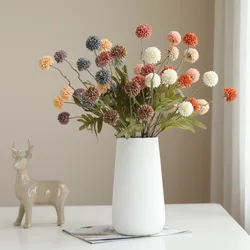 5 Heads Artificial Flower Bouquet Silk Dandelion Flower Ball Fake Flowers Home Garden Wedding Decors DIY Craft Wreath Christmas