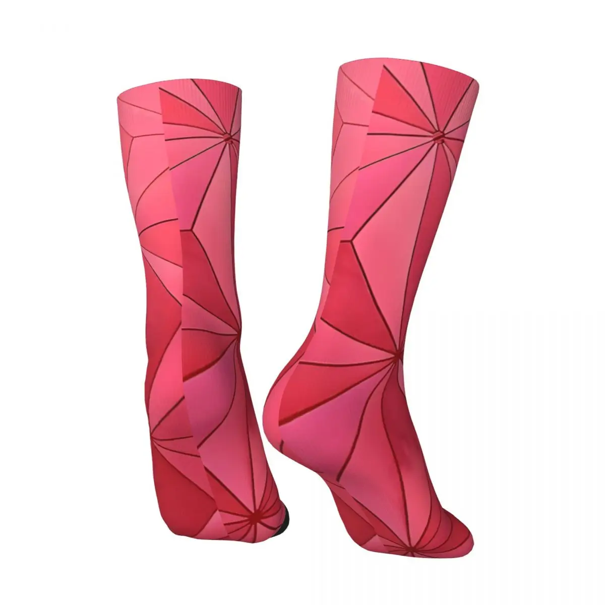 Vintage melancia rosa padrão geométrico compressão meias do homens, padrão Unisex Harajuku impresso novidade tripulação Sock