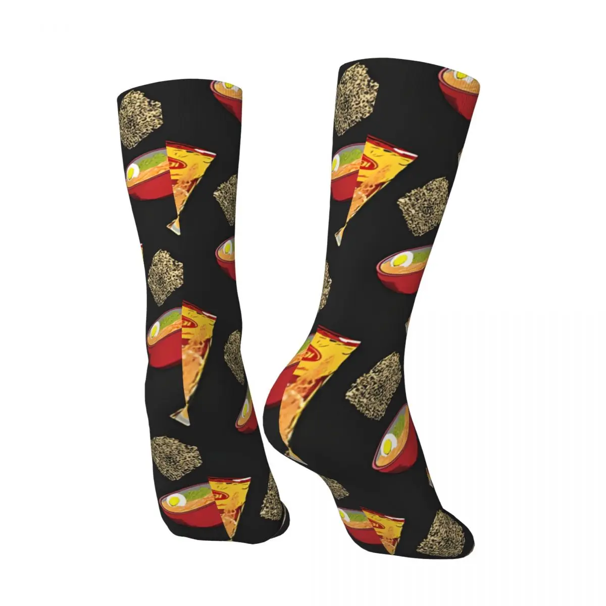 Hip Hop Vintage Maggi Goodness Crazy Men's compression Socks Unisex Ramen Noodle Street Style Pattern Printed Crew Sock Boys