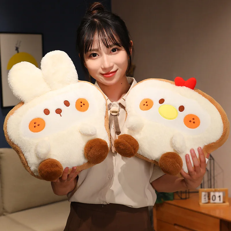 Creative 45cm Biscuit Animal Combined With A Series Of Stuffed Chicken Bear Rabbit And Bread Biscuit Plush Toy Fun Combination