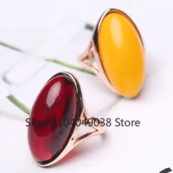 Natural Amber Silver Ring Adjustable Mens Women Blood Amber Rings Charm Advanced Fashion Jewelry Gifts Ladies Beeswax Mens Ring