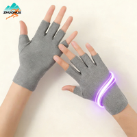 ZHUOHUA Wool Silk Heated Half-Finger Gloves Unisex - Touchscreen Fingerless Mittens for Winter Cycling Office Writing
