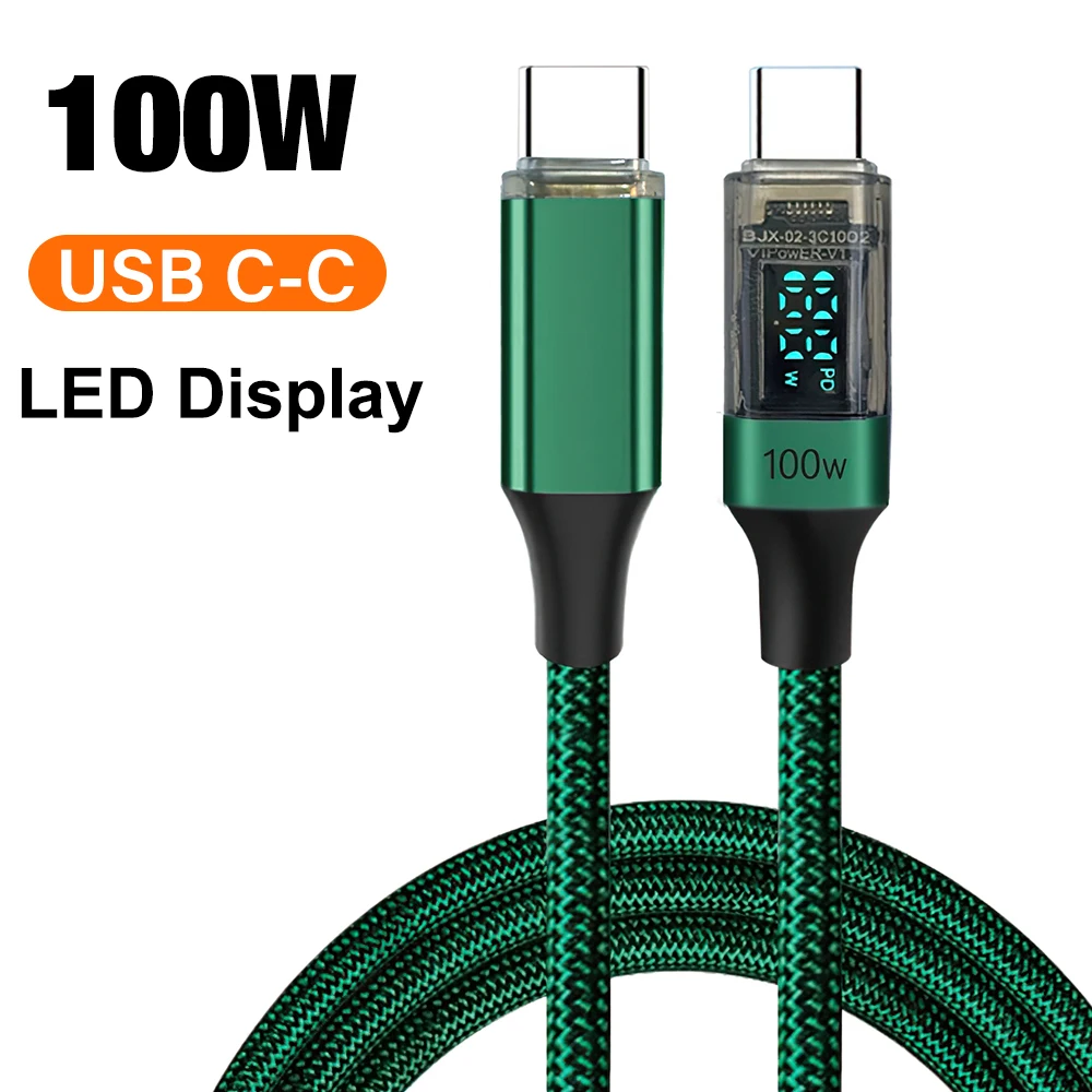 

Digital Display USB C Cable For iPhone 16 15 Pro Max Xiaomi Samsung PD 100W Fast Charging Data Cord For Macbook iPad Type C Wire