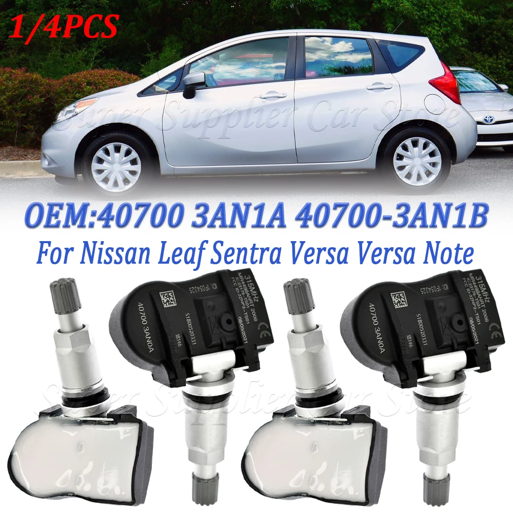 1/4 Uds TPMS Sensor de presión de neumáticos para Nissan Versa 2012-2019 para 2014 2015 2016 2017 2018 Nissan Versa Note 407003 AN1B 407003 AN1A