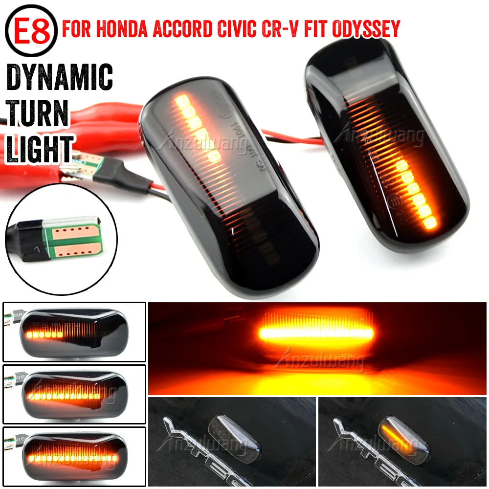 2Pcs Dynamic LED Side Marker Light Turn Signal Blinker Lamp For City Jazz Fit HRV Stream S2000 AP1 AP2 Integra DC5 Civic Accord