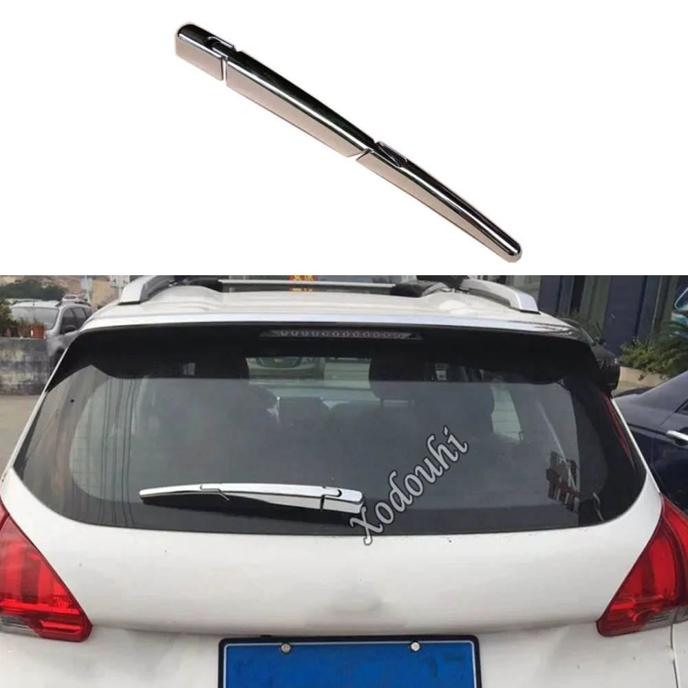 Car Detector Styling ABS Chrome Rear Back Glass Wiper Nozzle Cover Frame Trim Tail Window For Peugeot 2008 2014 2015 2016 2017