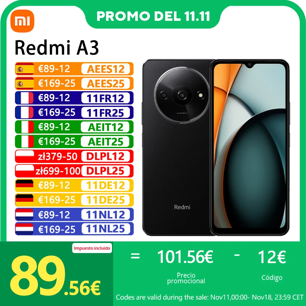 Redmi A3,Smartphones,MediaTek Helio G36,6.71