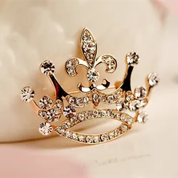 Hot Fashion Charm Crystal Crown Brooch Retro Big Royal  Rhinestones Brooches Woman Jewelry Wedding Corsage Handmade Fine Gift