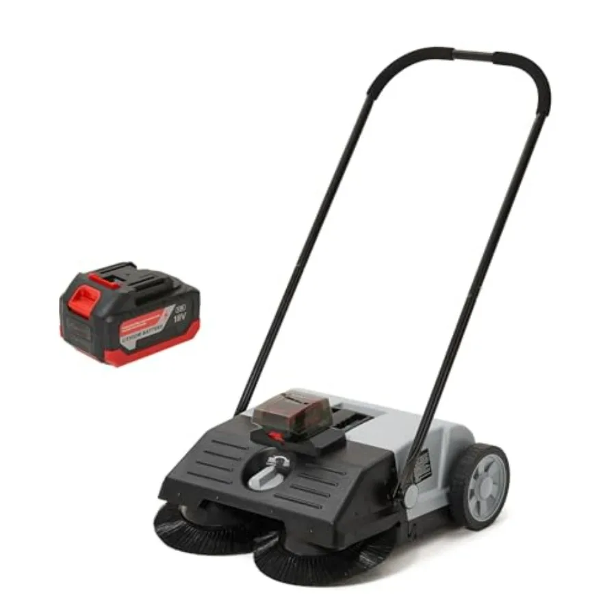 

Battery Powered Artificial Grass Hard Surface Sweeper, Polypropylene Bristles, Black/Gray, 22 Wide Cleaning Path, 6.5-Gal Bin,