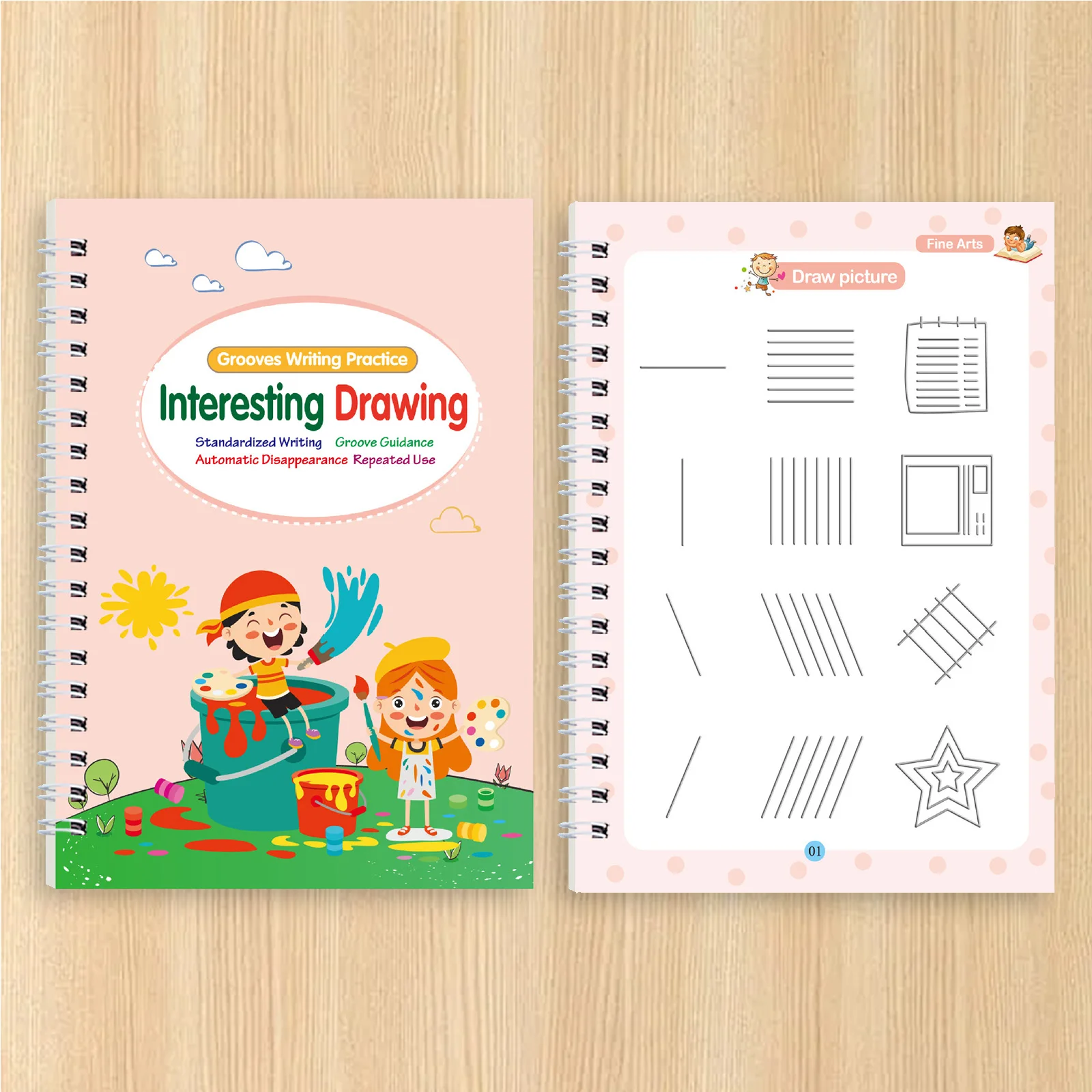 4 قطع من كتاب ممارسة الكتابة السحري المزخرف القابل لإعادة الاستخدام، كتاب تتبع الحروف، كتاب ممارسة الكتابة اليدوية للأطفال #2