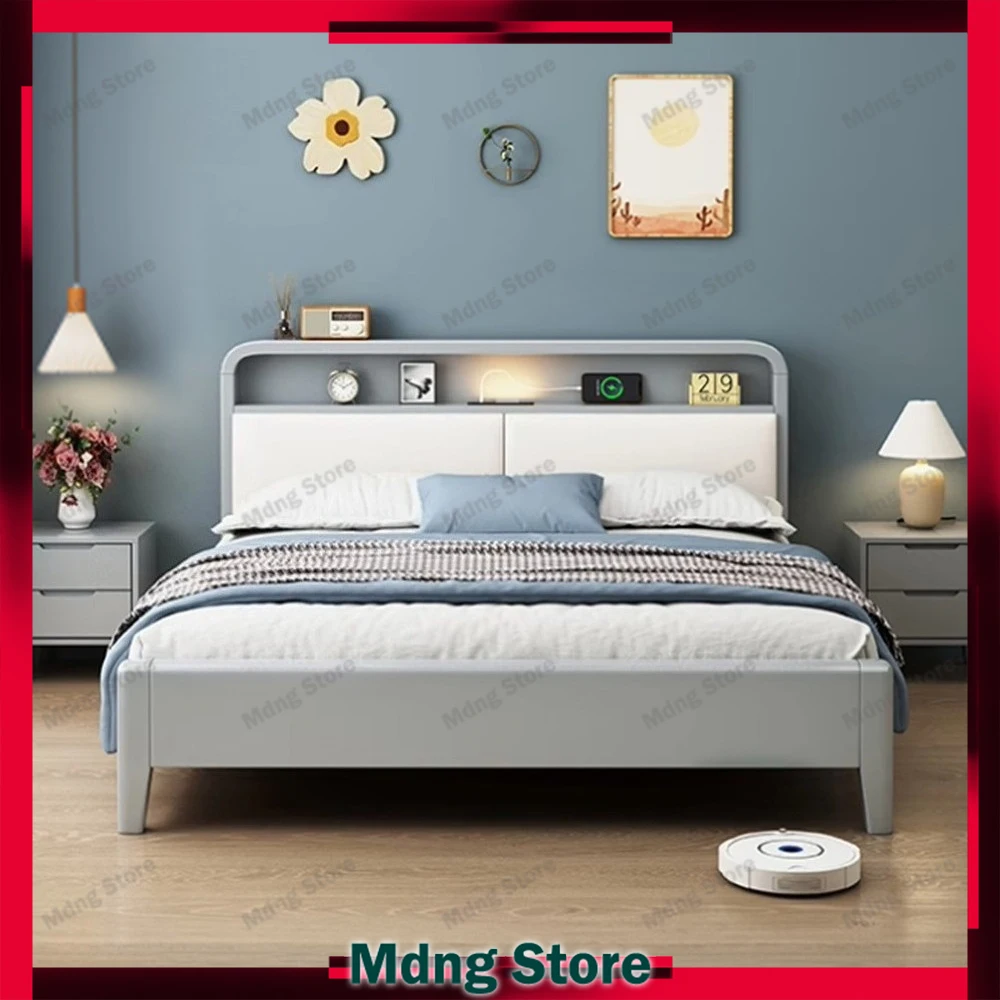 

Modern King Beds Light Lamp Bedroom Sleeping Full Size Beds Frame Single Lounge Loft Mobili Per La Casa Furniture Decoration