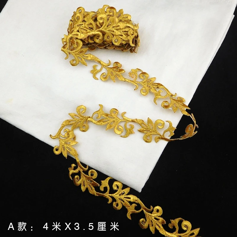 Gold and Silver Embroidery Lace Handmade DIY Performance Dance Clothing Accessories Embroidery Hot Flower Sewing Tools