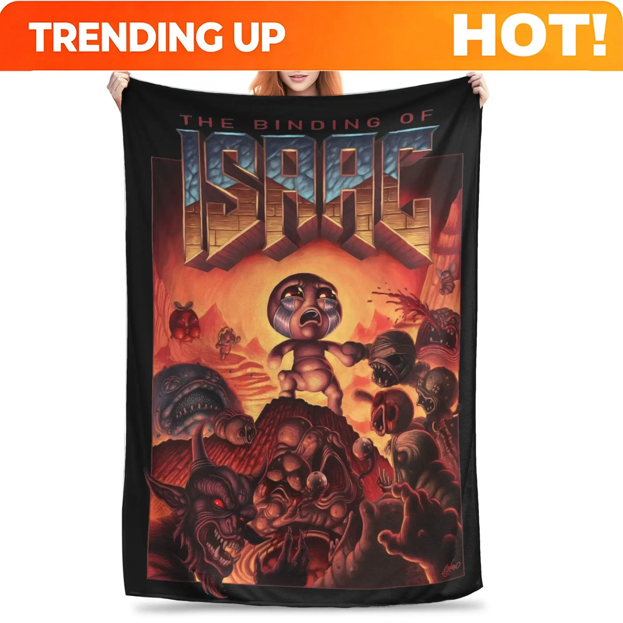 Custom The Binding Of Isaac 90s Blanket Video Game Fleece Funny Warm Throw Blankets For Home Restaurant Spring Autumn,