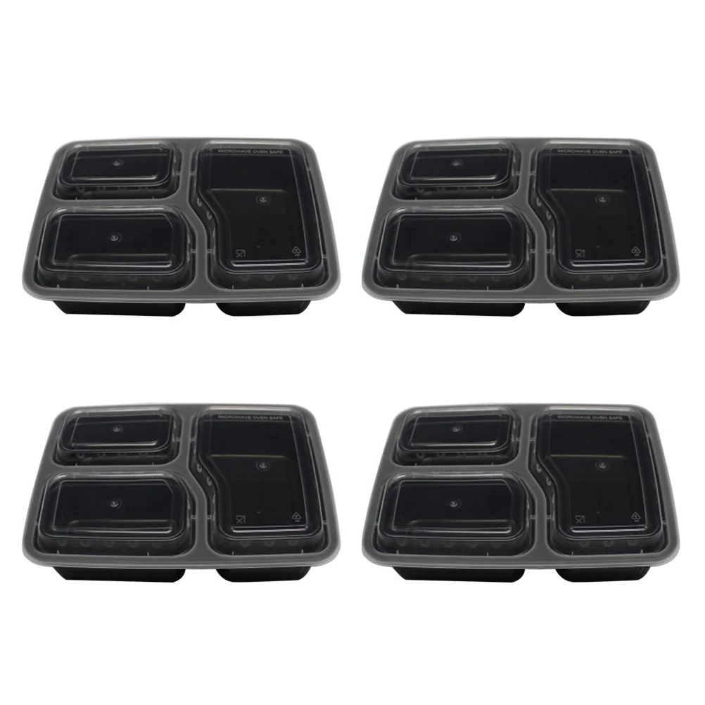 

10pcs Meal Prep Containers 3 Compartment Food Boxes Disposable Portable Gym Bento Lunch Box Storage Safe Stackable Reliable