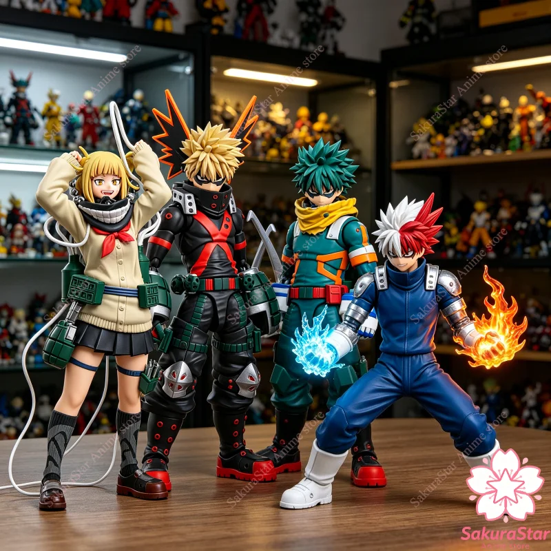 В наличии: Фигурки Bandai S.H.F SHF по мотивам аниме «Моя геройская академия» — Деку, Кацуки Бакуго, Шото Тодороки, Томура Шигараки, Даби, Химико Тога.