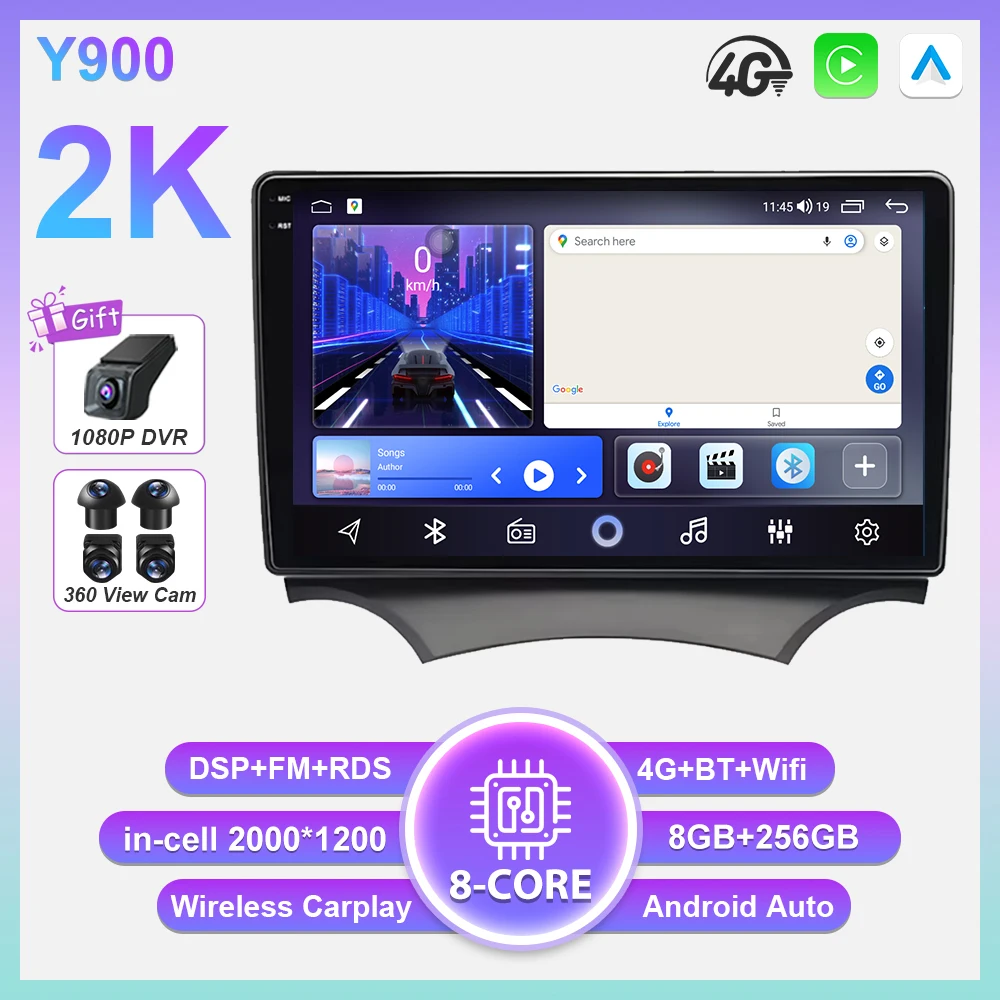Android 16 Auto autoradio voor Ford Ka 2008 2009 2010 2011 2012 2013 2014 Carplay multimediaspeler stereo GPS head unit DSP BT