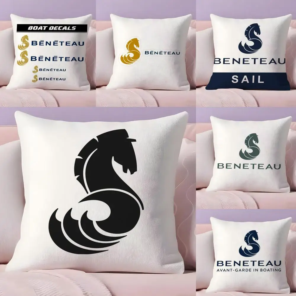 B-BeneteauS Y-Yachts Cushion Cover Plush Fabric Soft Double-Sided Printed Sofa  Pillow Case Colorfast Home Decor Gift