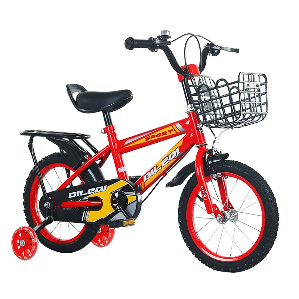 12 Inch Kids Bicycle Boys Girls Bicycle Rear Brake Sensitive Safe High Carbon Steel Frame Strong Stable Comfortable Seat Riding