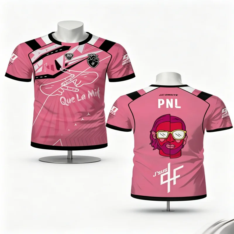 PNL Maillot Jersey Print Breathable Football Training T-shirt Men's and Women's Fashionable Short Sleeved T-shirt Parent-child