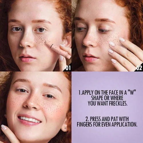 Imagen 2 del producto 1 bolígrafo para pecas falsas, sello para pecas falsas de larga duración, resistente al agua y a las manchas, para todo tipo de piel