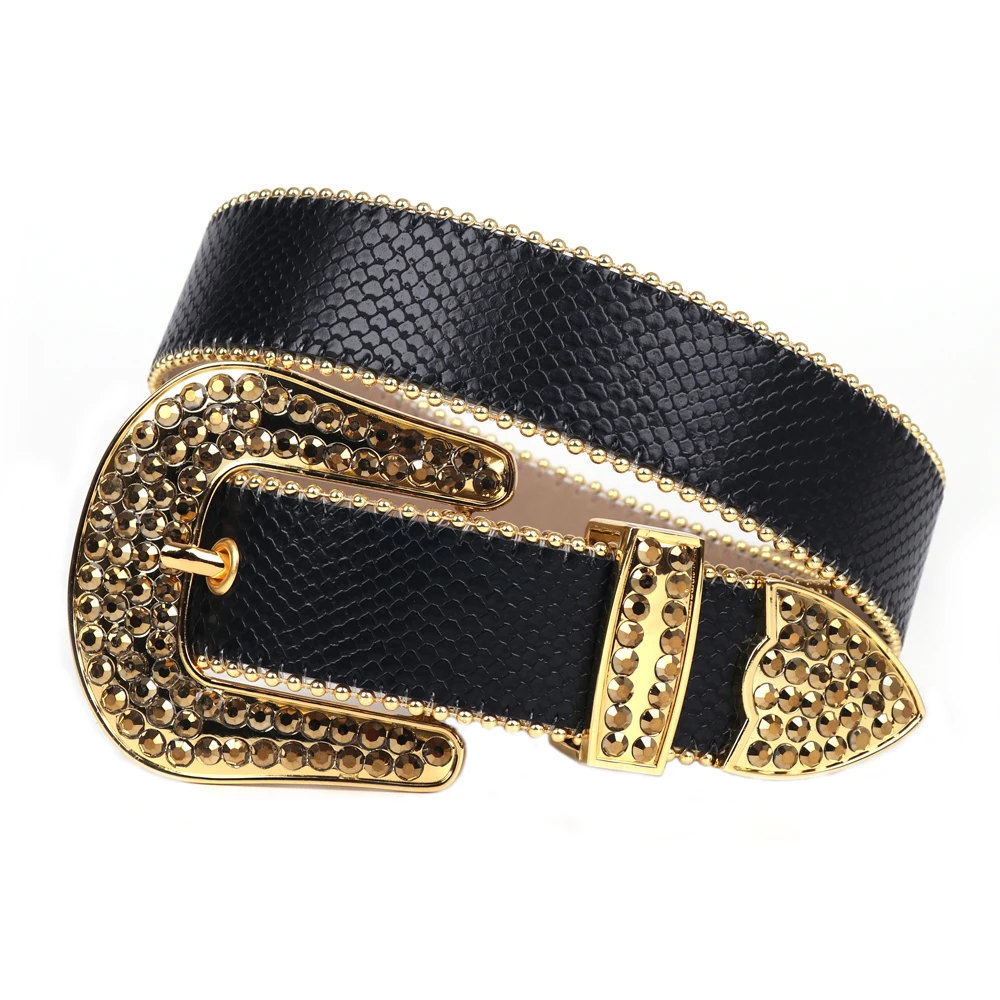 

Western Cowgirl Cowboy Rhinestone Belts Luxury Fashion Strap Diamond PU Leather Belt Cinto De Strass ремень мужской кожаный