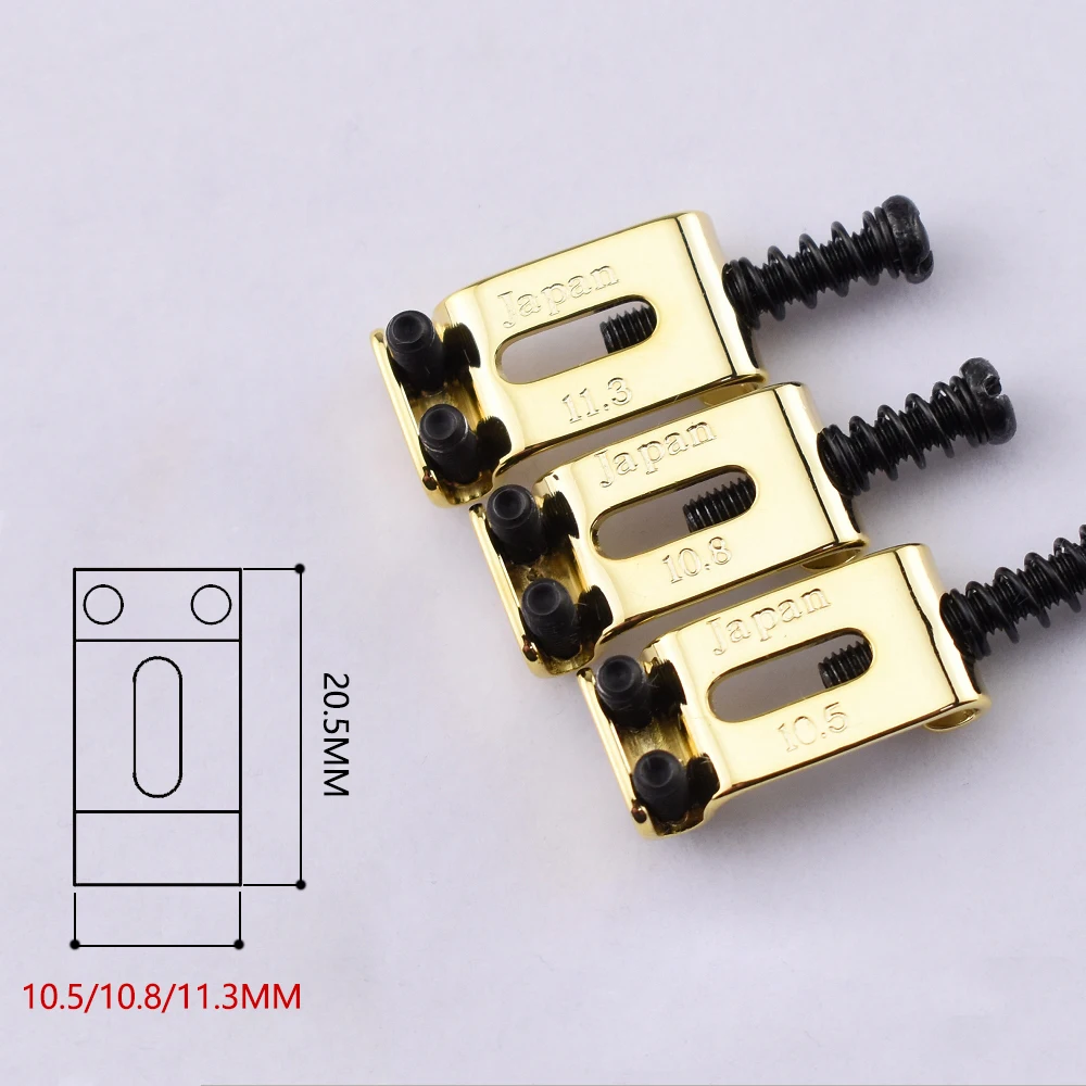 1 Set G.F 10.5MM/10.8MM/11.3MM Electric Guitar Stainless Steel Bridge Saddle for ST