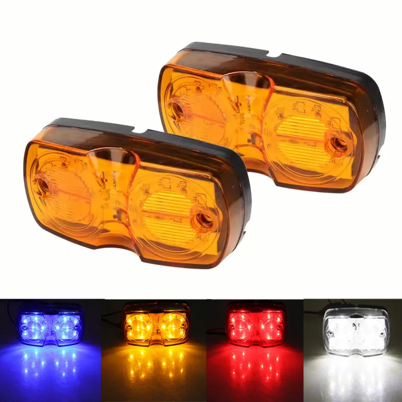 

2 шт., 12 В, 24 В, светодиодные боковые габаритные фонари, передняя и задняя габаритная лампа, предупреждающий задний фонарь для грузовика, прицепа, габаритный фонарь