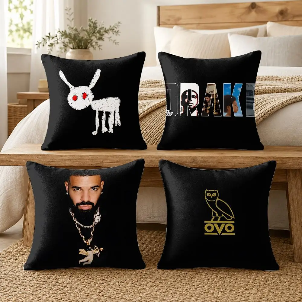 Singer Certified Lover Boy D-Drake Cushion Cover Soft Short Plush Pillow Cases Hidden Zipper Cutecore Sofa Home Decor Gift