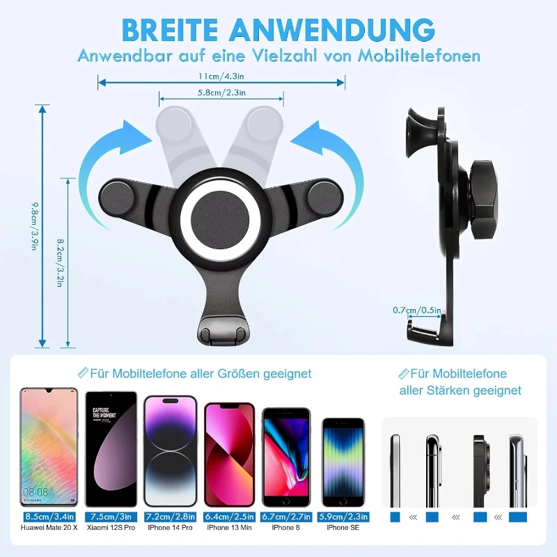 حامل منفذ هواء مستدير للسيارة لهاتفك المحمول لسيارة Mercedes Benz A B C E S Class Gla Glc Gle Gls AMG W205 W213 E200 W247 A250