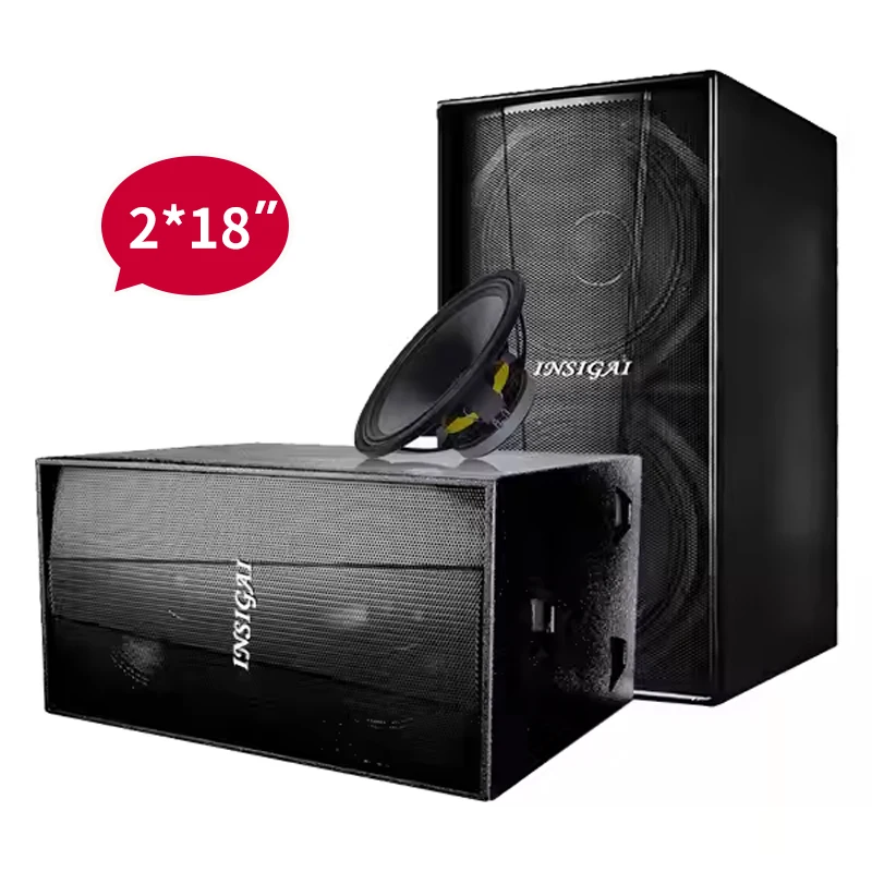 Altavoz Subwoofer doble de 18 pulgadas rango completo 1200w 2400W doble imán subwoofer de graves pasivo altavoces profesionales