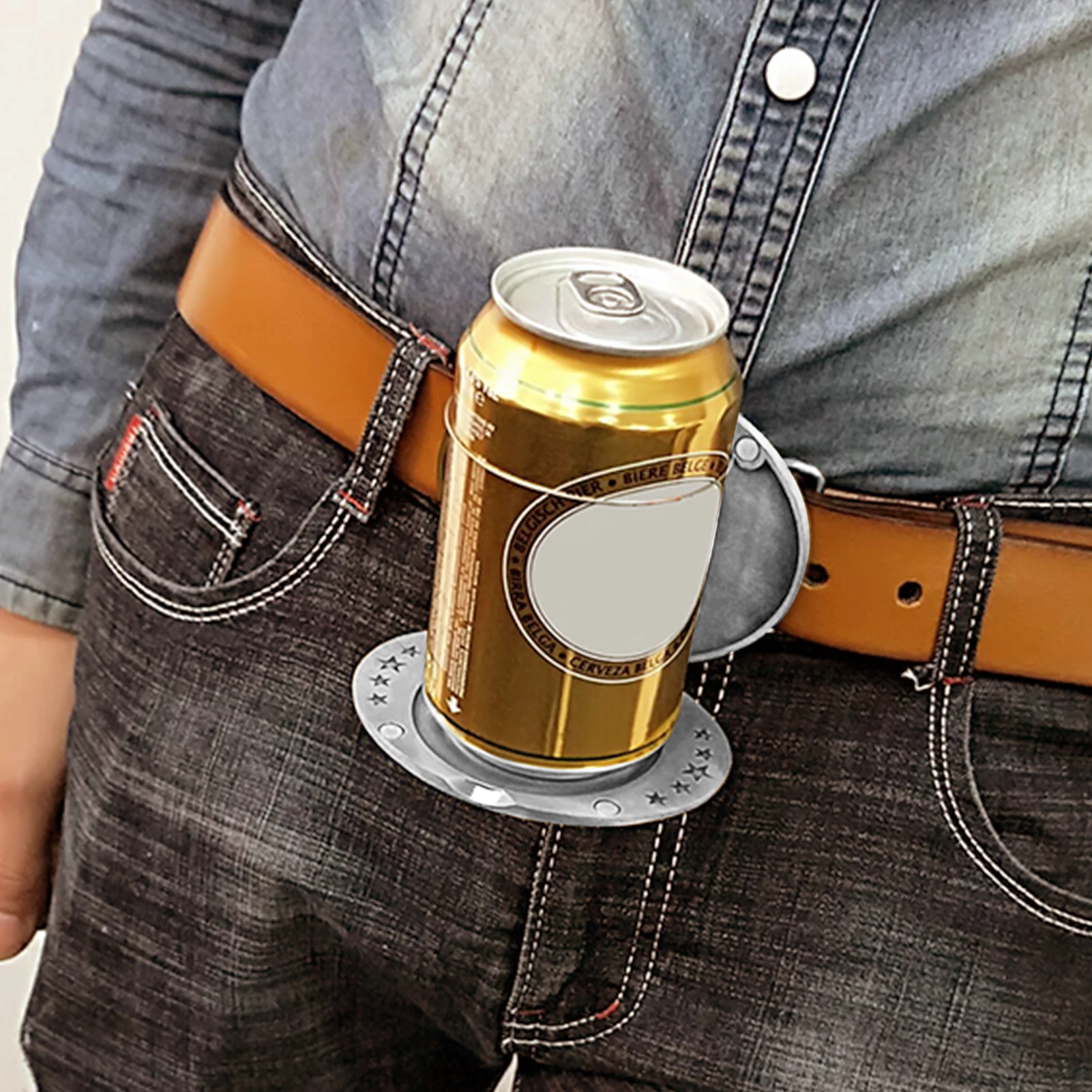 Beer Belt Buckle Durable Beer Bottle Buckle Drink Holder Heavy Duty Hand Bag Portable Beer Bottle Belt Rack For Camping Picnic