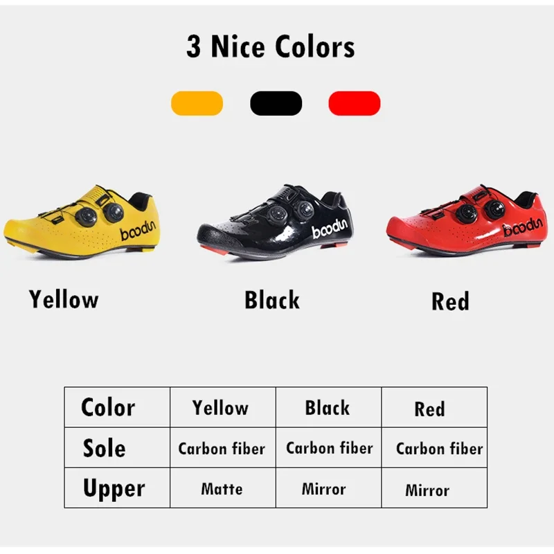 New Ultralight Cycling Road Shoes Carbon Fiber Self-Locking Pro Bike Shoe Breathable Bicycle Racing Athletic Sneakers Men