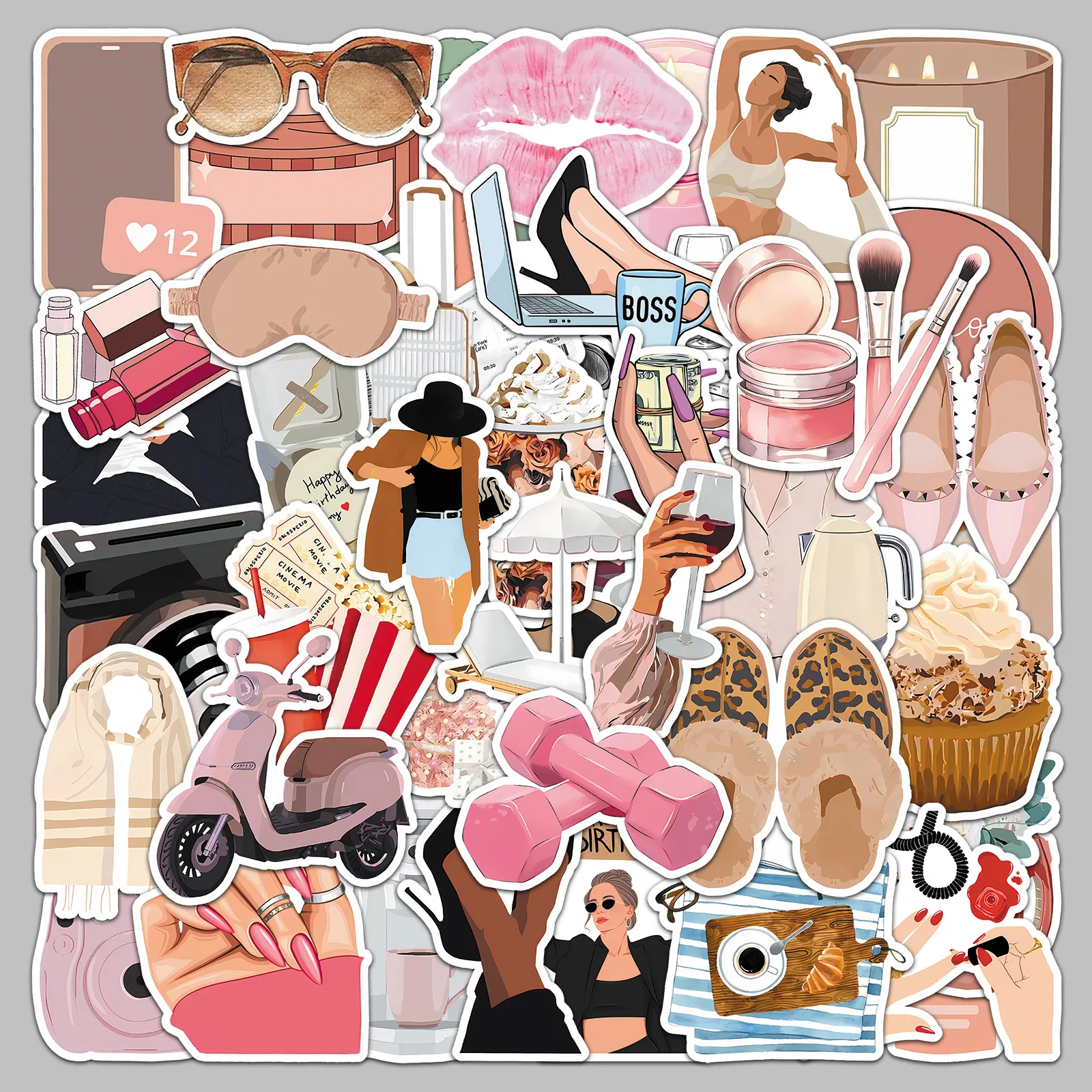 

50PCS Cute Girl Sticker DIY Creative Decoration Mobile Phone Case Notebook Water Cup Skateboard Graffiti Kids Toy Gift Sticker