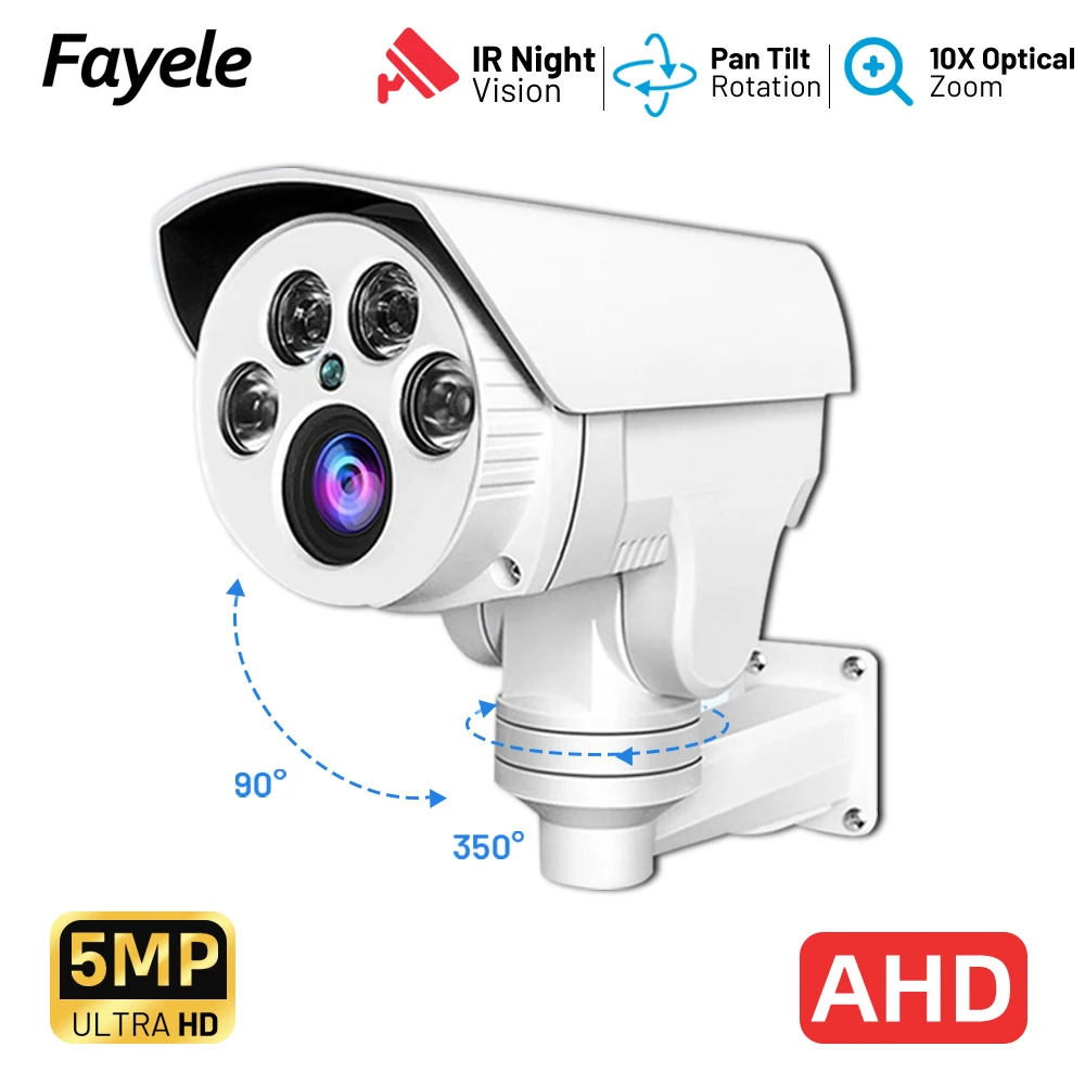 Security 2MP AHD Bullet PTZ камера 10X Zoom 5MP TVI CVI CVBS 4in1 IR50M UTC Coax RS485 PTZ Outdoor Analog камера видеонаблюдения