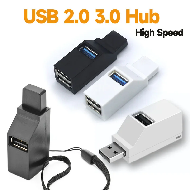 USB 3.0 HUB Adapter USB2.0 Extender 3 Ports USB Hub High Speed Data Transfer Portable USB Splitter Docking Station for PC Laptop