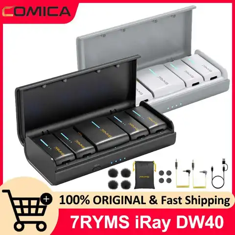 7RYMS iRay DW40 Four-channel Lavalier Wireless Microphone 4 Audio Tracks Individual Output Noise Cancellation Lapel Microphone