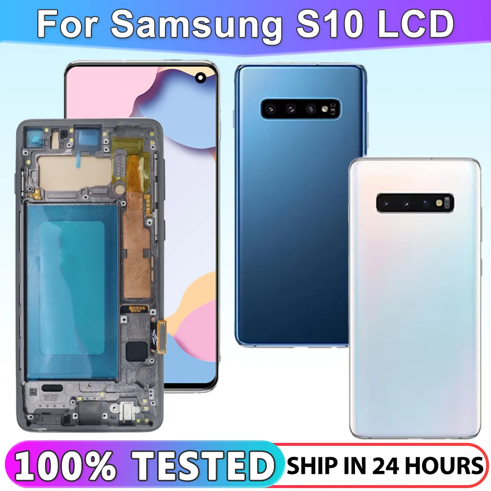 

TFT For Samsung S10 G973 SM-G973F SM-G973U SM-G973W LCD and Touch Screen Digitizer Assembly Replacment With Frame