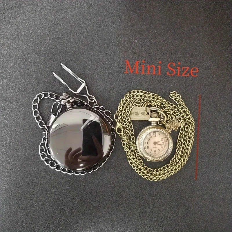 ساعة جيب كوارتز بأرنب لطيف للرجال والنساء ، برونز عتيق ، قلادة تناظرية ، سلسلة ، هدية قلادة ملابس