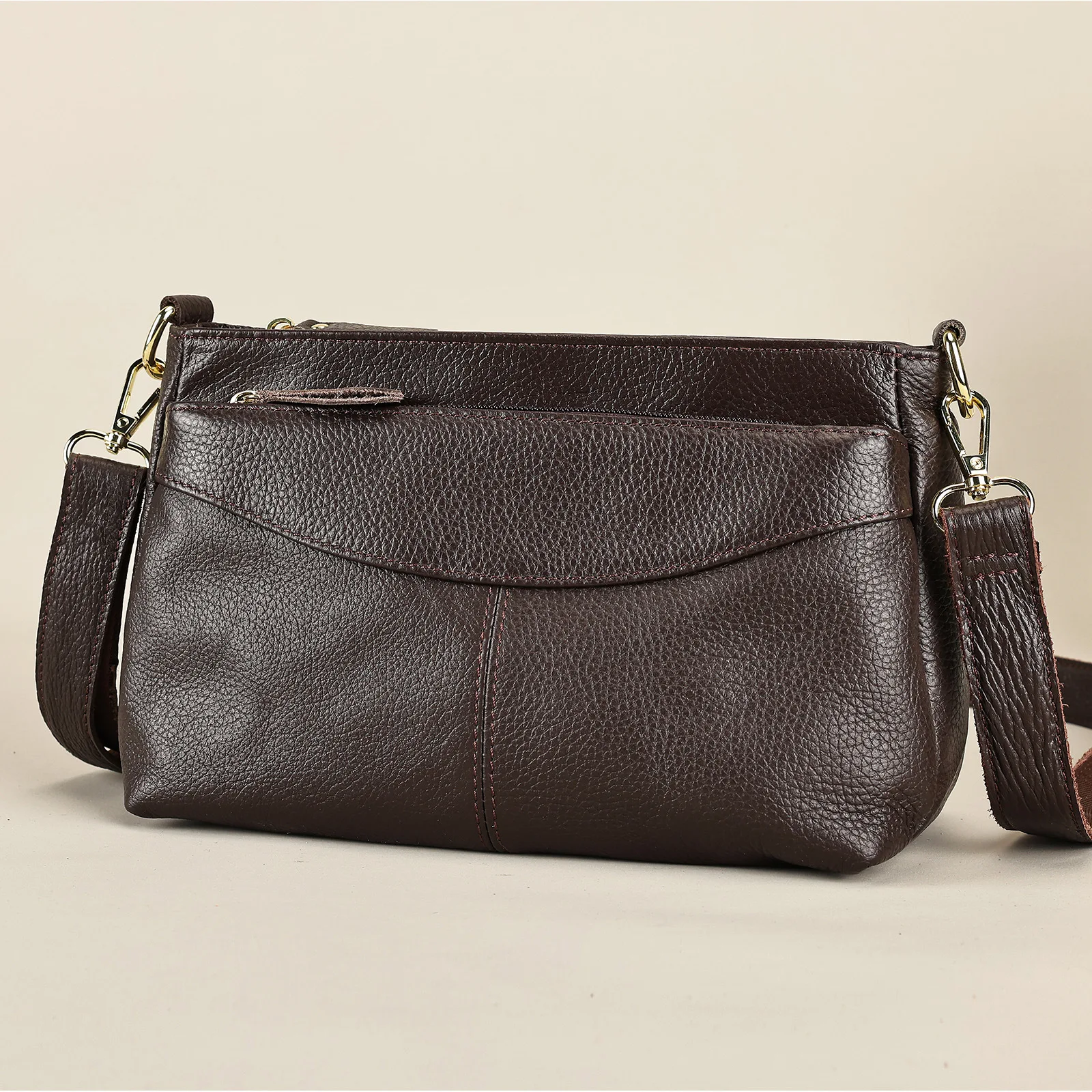 

2025 Women's Top-Grain Cowhide Leather Shoulder Bag - Practical Commuter Crossbody Purse & Spacious Tote