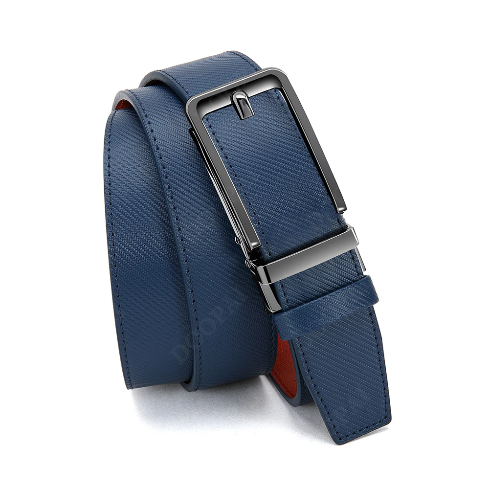 

Men's Leather Ratchet Comfortable Buckle High-end Business Belt with Sliding Buckle Adjustable Cut for A Snug Fit