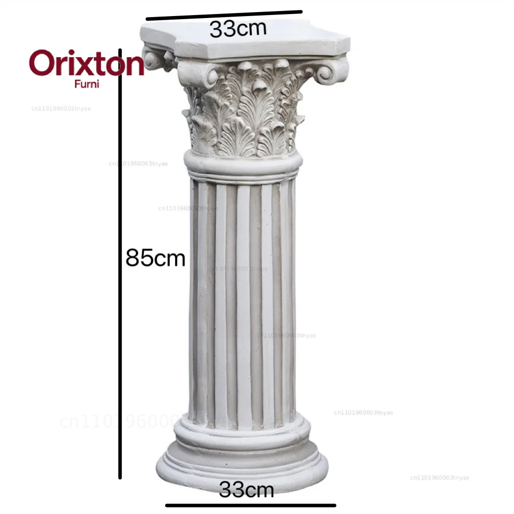 Beside Table Roman Column Edge, Pure Black Texture Roman Column Tea Table, Edge Interior Home Decoration Ornament Crafts