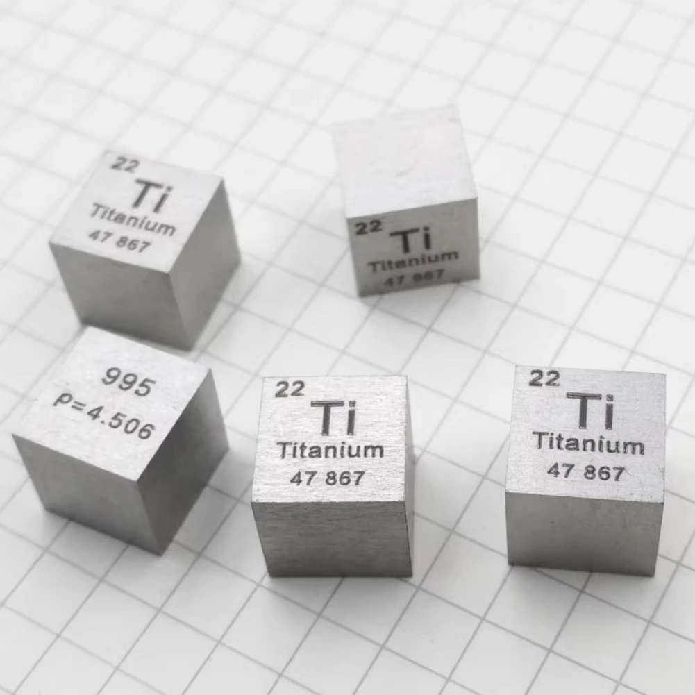 

Titanium Metal Periodic Table Type Density Cube with 10mm Sides for Elemental Collections Handmade Science Display Gifts